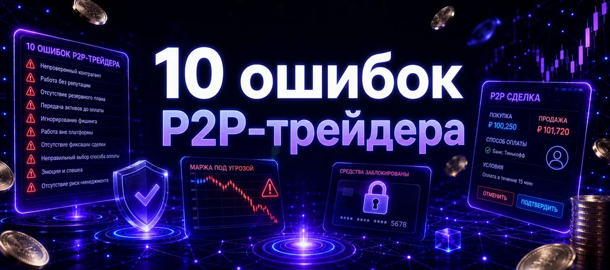 10 ошибок начинающего P2P-трейдера: как не потерять деньги, карты и аккаунты